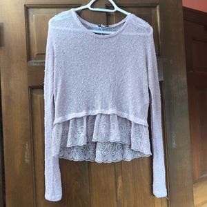 American Eagle Lace-Bottom Sweater